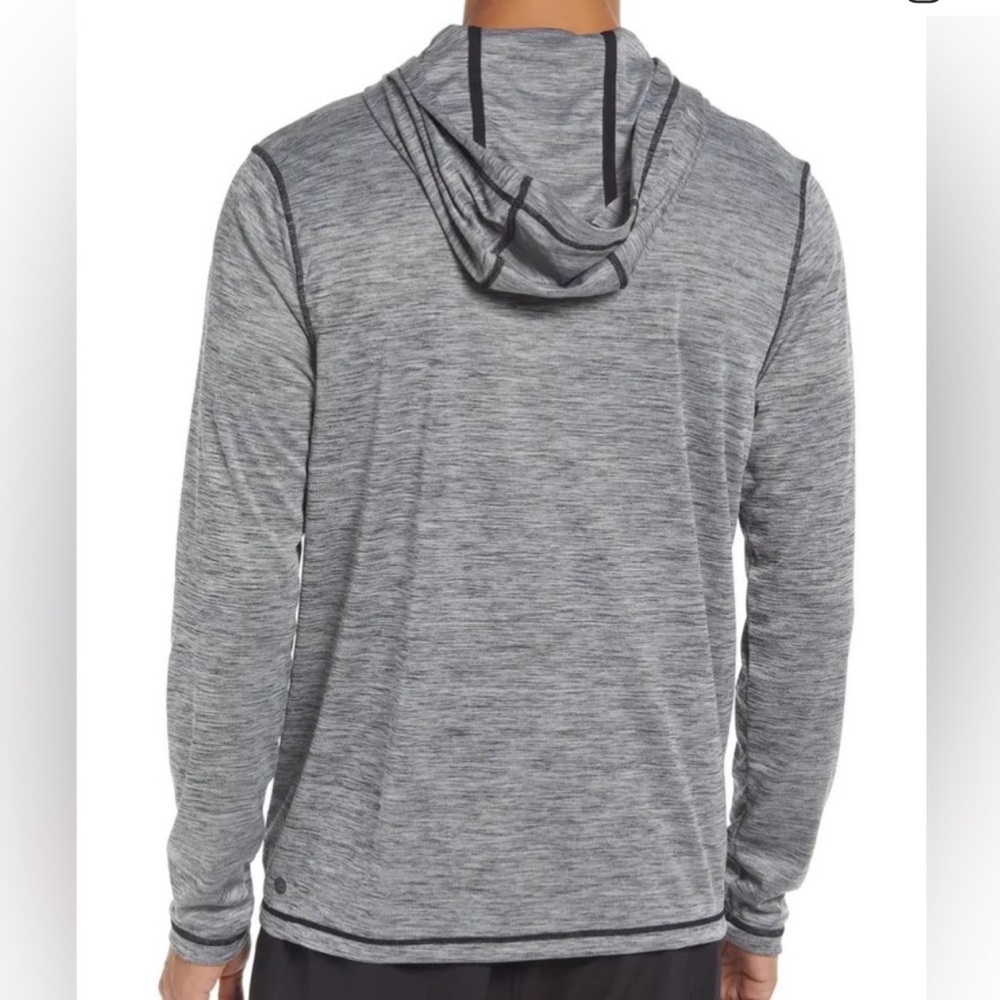 Zella Gray Space Dye Lightweight Hoodie Long Sleeve Activewear Top Size M - Picture 2 of 10